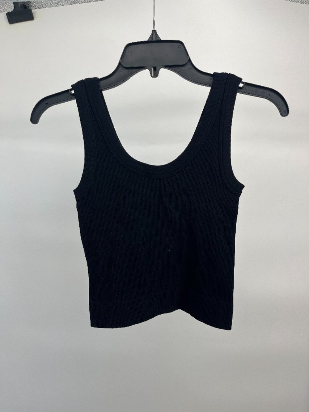 Women's Tank- Dynamic by Dressed in LALA Ribbed Cropped Tank in Black One size